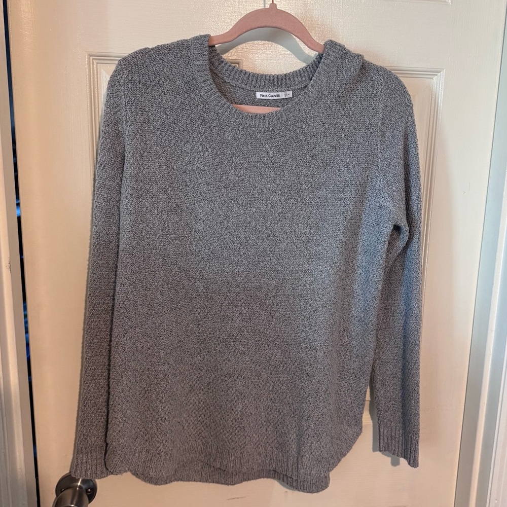 Pink Clover Gray Women's Sweater Layering Lightweight Sweater